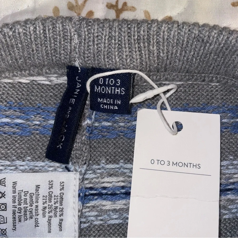 NWT Janie and Jack holiday pant soft sweats 100% cotton snowflake sz 0-3 month - Picture 2 of 4